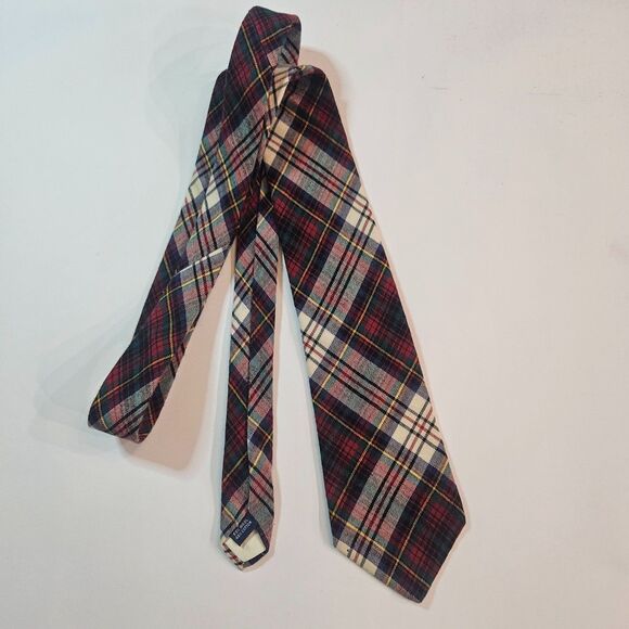 Norm Thompson Wool Plaid Tie Made in Oregon "Escape from the ordinary" - Picture 1 of 5